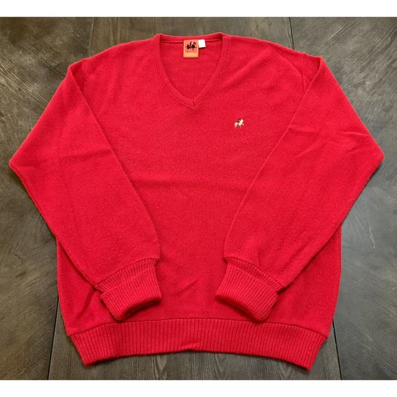 Saddlebred Other - Vintage Saddlebred Belk Stores Services Sweater Red Polo Horse Size Large L